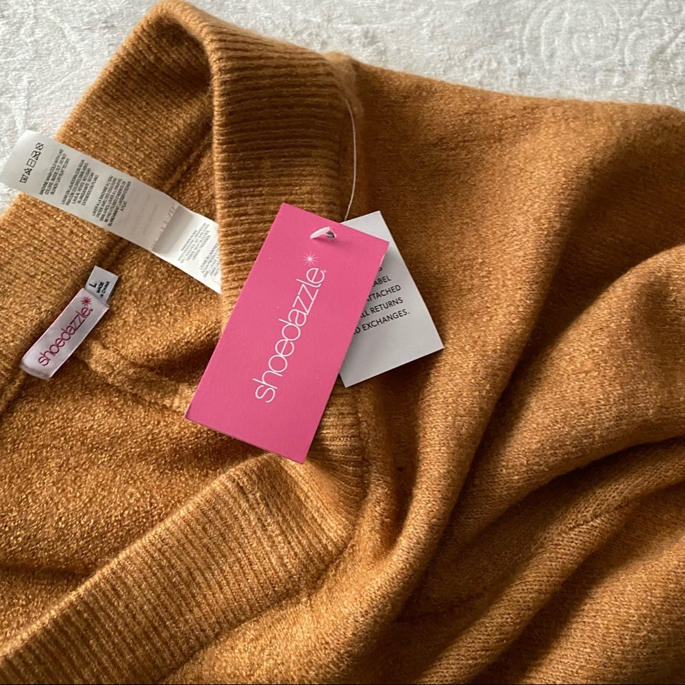 NWT Camel Colored Knit Wide Leg Pants - Picture 5 of 14